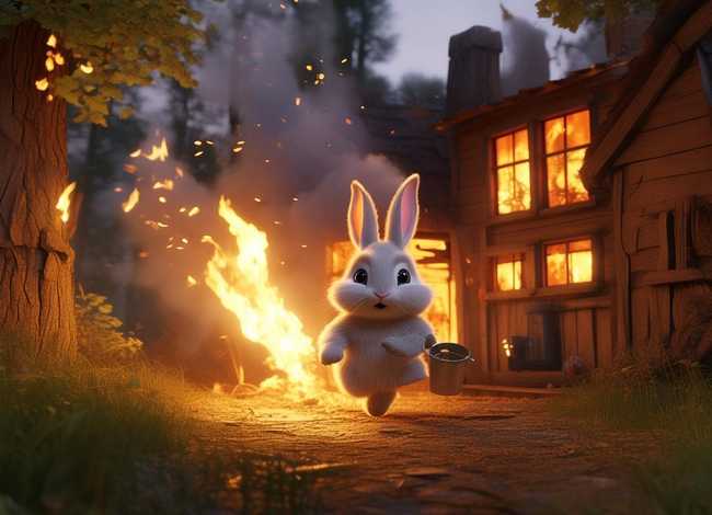 小白兔家着火的故事（小白兔家着火的故事绘本）