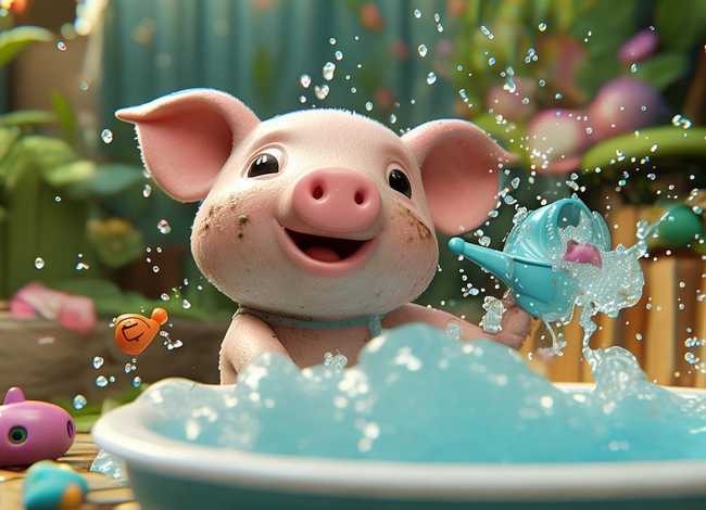 儿童故事不爱洗澡的小猪；幼儿绘本故事不爱洗澡的小猪