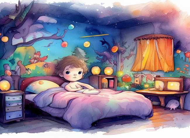 儿童水彩画睡前故事书 - 水彩故事插画图片