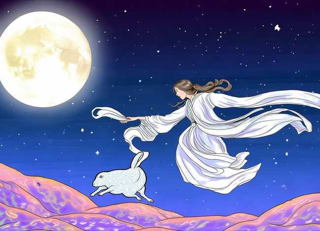 神话故事小报嫦娥奔月；小学生神话故事手抄报 嫦娥奔月