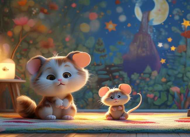 儿童睡前故事猫和老鼠、幼儿睡前故事,猫和老鼠做朋友