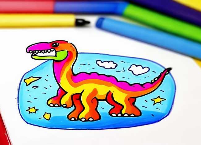 儿童简笔画教程画恐龙；儿童简笔画教程画恐龙图片大全