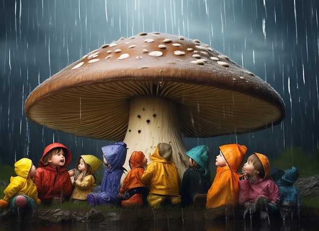 儿童故事蘑菇下躲雨（绘本故事蘑菇下躲雨）