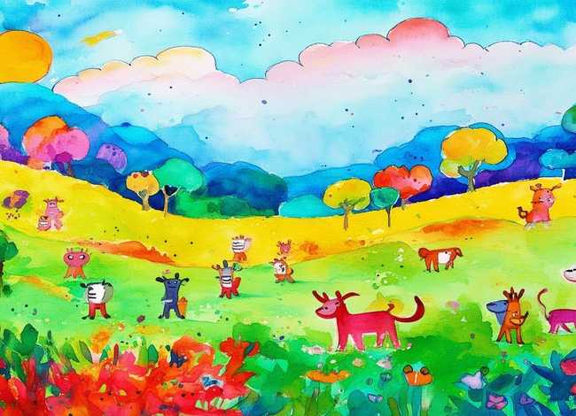 儿童水粉画图片大全；儿童水粉画图片大全 简单漂亮图片