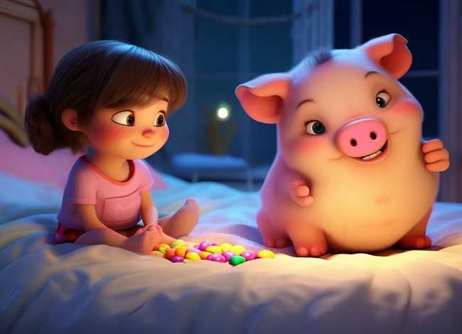 儿童2岁睡前故事小猪吃糖、幼儿故事小猪吃糖