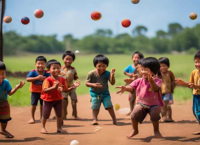 农村儿童甩洋片照片大全，儿童甩甩球的玩法指导重点