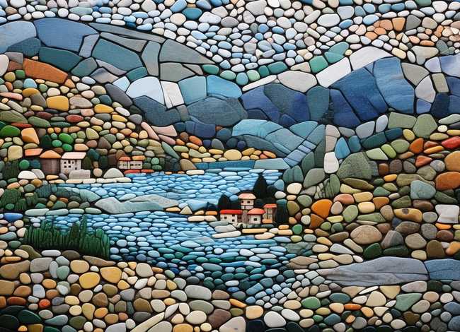 石头拼图画造型 - 石头拼图画造型图片