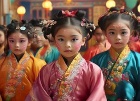 儿童古装舞台妆图片 儿童舞台古装化妆图片