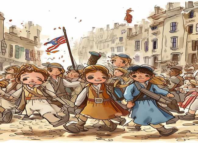 经典革命故事儿童画 革命故事画一幅画