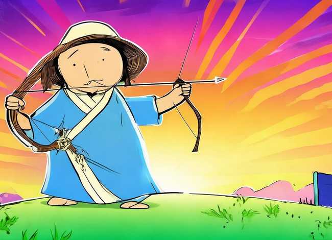 后羿的故事儿童画 - 后羿的画法简单儿童画