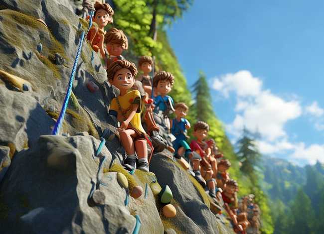 儿童攀岩故事动画（攀岩 儿童画）