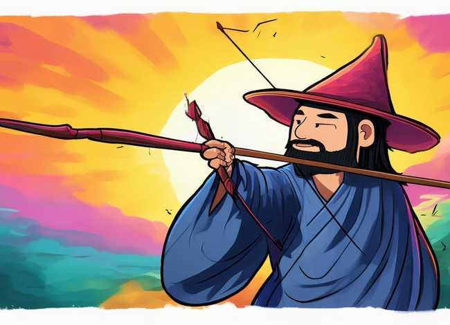 后羿的故事儿童画 - 后羿的画法简单儿童画