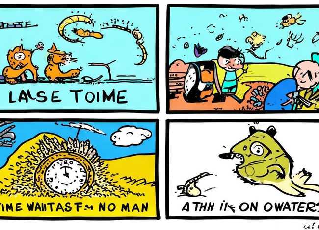 英语成语故事四格漫画手绘 - 英语成语故事四格漫画手绘图片