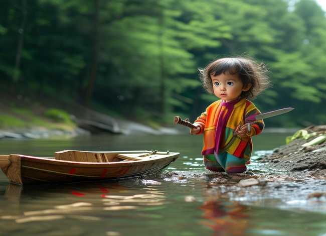 儿童画成语故事刻舟求剑 幼儿成语故事刻舟求剑