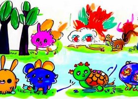 小动物儿童画、小动物儿童画画