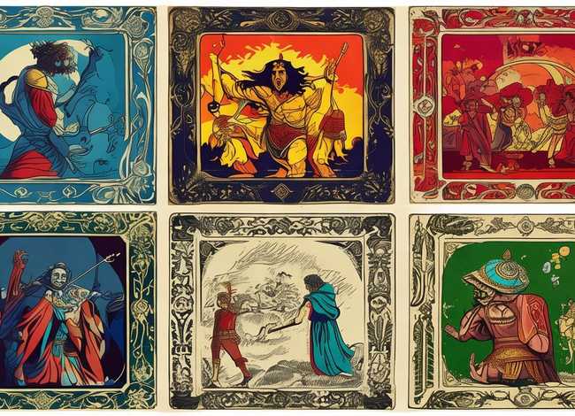 神话故事的英文 - 神话故事的英文手抄报A3六宫格