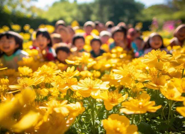 儿童迎春花 - 儿童迎春花图画