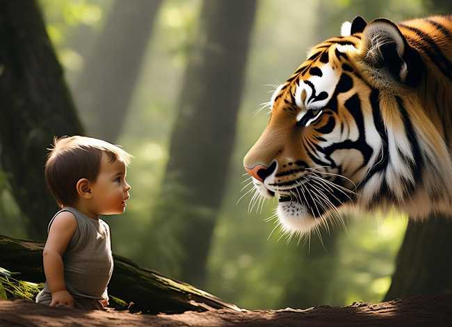 寓言故事老虎与小孩 - 寓言故事老虎与小孩图片