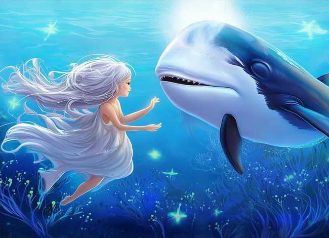 儿童故事鲸鱼姑娘；鲸鱼小故事
