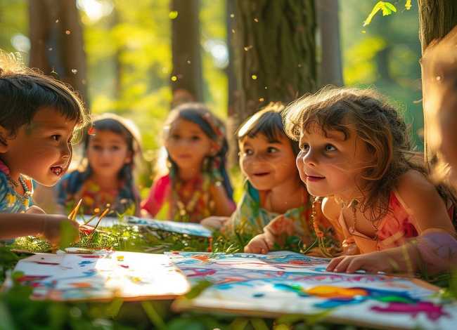 儿童森林故事画教学，森林故事会幼儿画