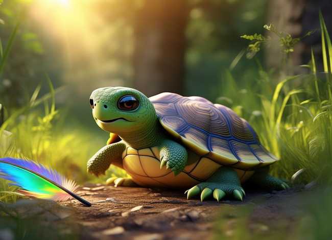 儿童故事小乌龟找羽毛；小乌龟捡到羽毛的故事看图写话