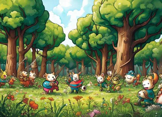 童画故事森林的战争 - 森林的故事画画