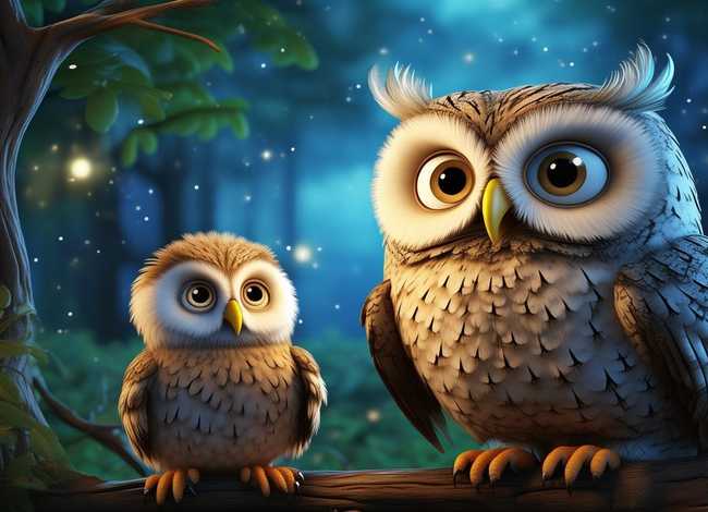 猫头鹰幼儿故事、幼儿睡前故事猫头鹰的故事