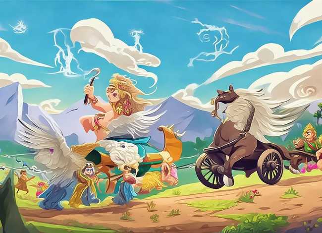 希腊神话故事卡通绘画，希腊神话故事的画