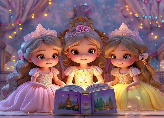 儿童卡通故事三个小公主；三个小公主的睡前故事