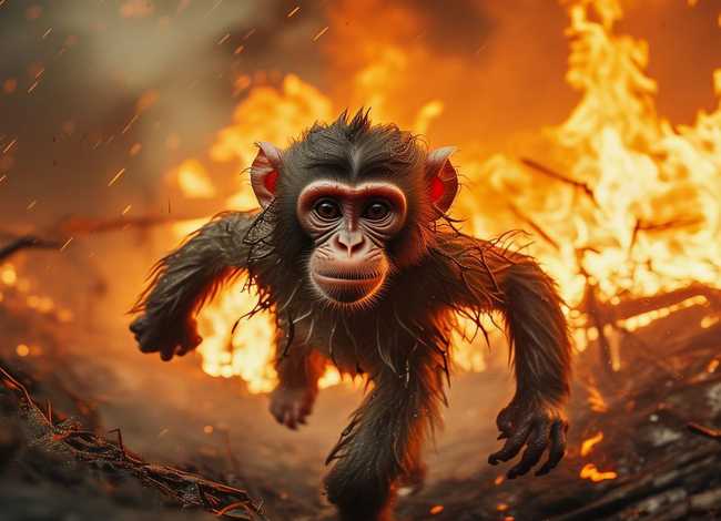 小猴子家着火了的故事、小猴子回家的故事