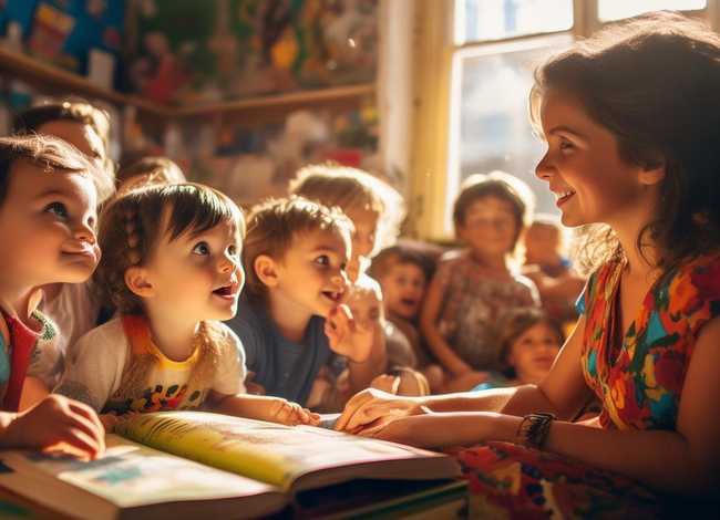 幼儿园小朋友听故事；幼儿园小朋友听故事图片