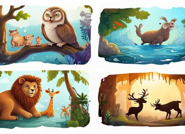 动物的故事怎么画4幅 动物的故事怎么画4幅图片
