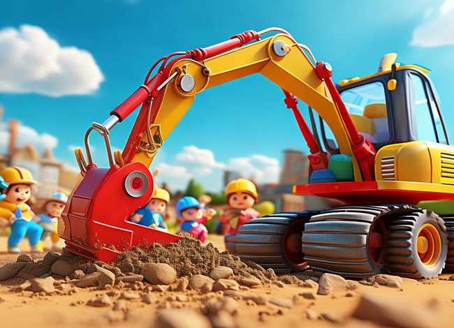 儿童故事挖土机动画片大全；儿童挖土机动画片大全 颜色