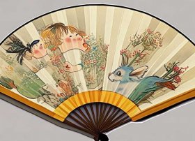 扇子画儿童动物、扇子画儿童动物图片
