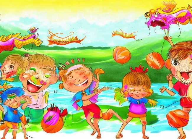 儿童端午节简笔画、儿童端午节简笔画横版