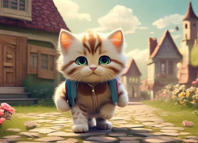 小猫上学的故事、小猫上学校的故事