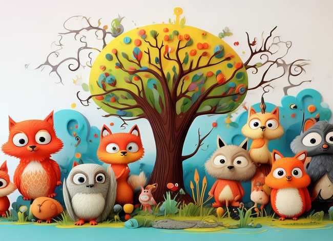 动物故事简笔画有主题（动物故事简笔画彩色）