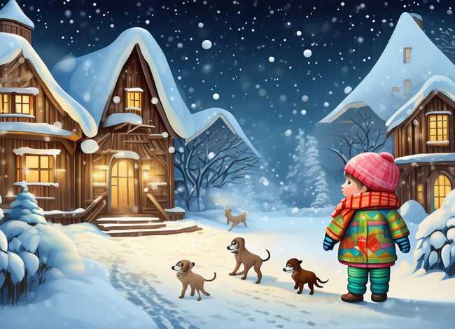 下雪了幼儿故事、婴幼儿故事绘本《下雪了》