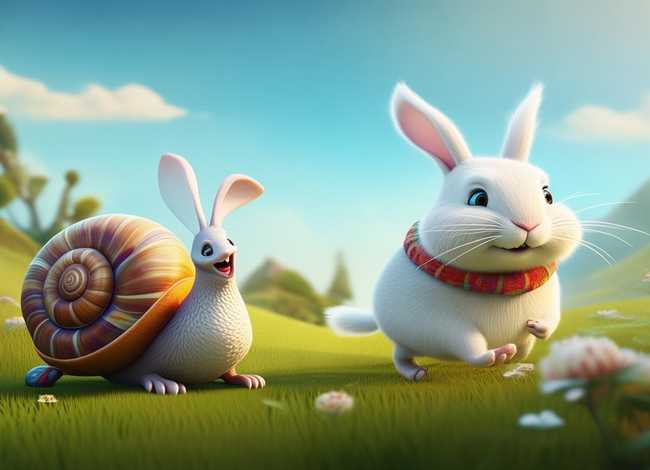 童心故事岛小蜗牛和小白兔的故事 小白兔和小蜗牛赛跑的故事