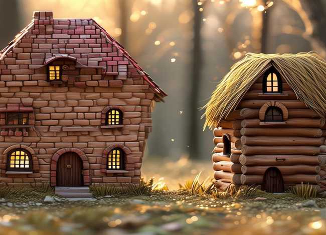 故事三只小猪，故事三只小猪盖房子