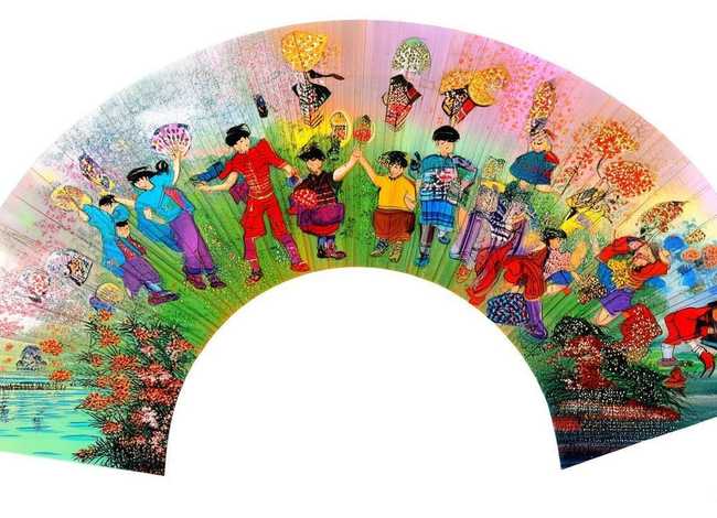 扇子画作品儿童 扇子画作品儿童图片