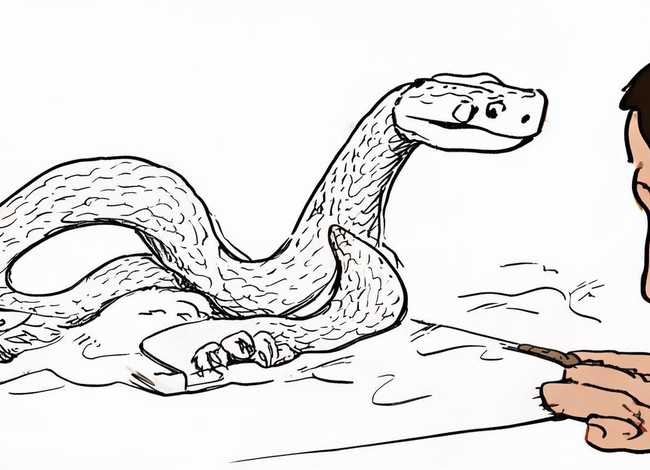 成语故事画蛇添足简笔画教程 - 画蛇添足成语故事插图简笔画 成语故事画蛇添足简笔画教程 - 画蛇添足成语故事插图简笔画