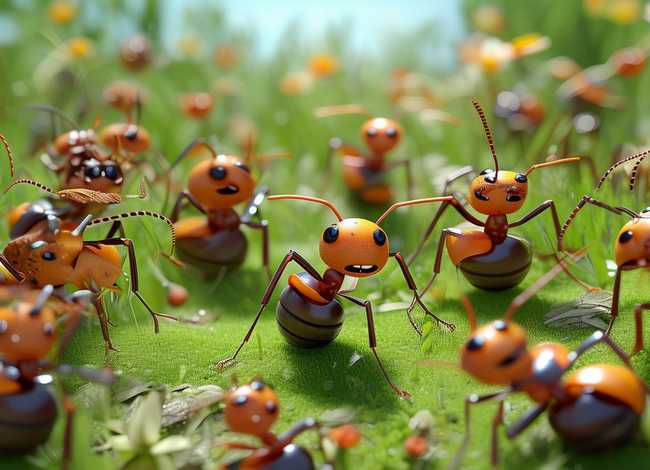 蚂蚁儿童画图片、儿童蚂蚁绘画图片范画