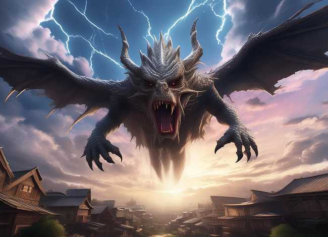 动画故事书（动画故事书有一个片段是日本的怪兽从天上掉下来）