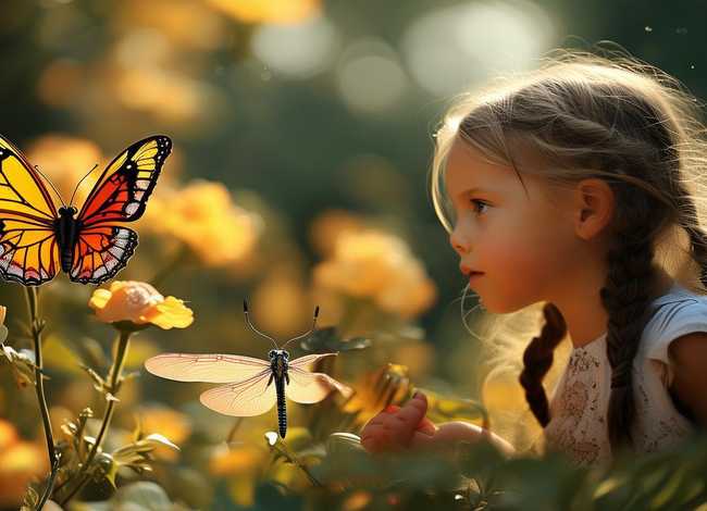 蝴蝶和蜻蜓的儿童故事 - 蝴蝶和蜻蜓的寓言故事