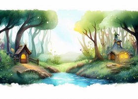 水彩故事插图，水彩故事插图图片