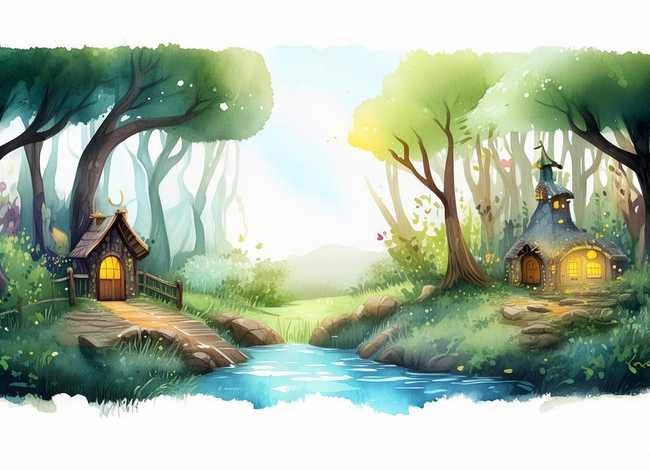 水彩故事插图，水彩故事插图图片