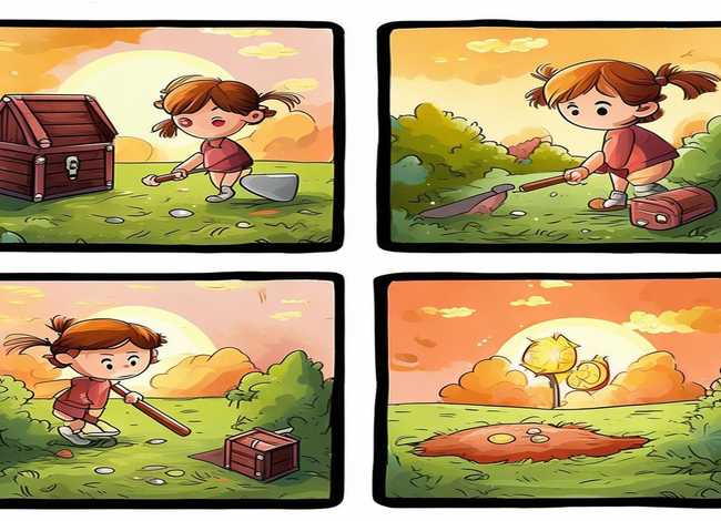 儿童四格画小故事（简笔画四格画一个小故事）