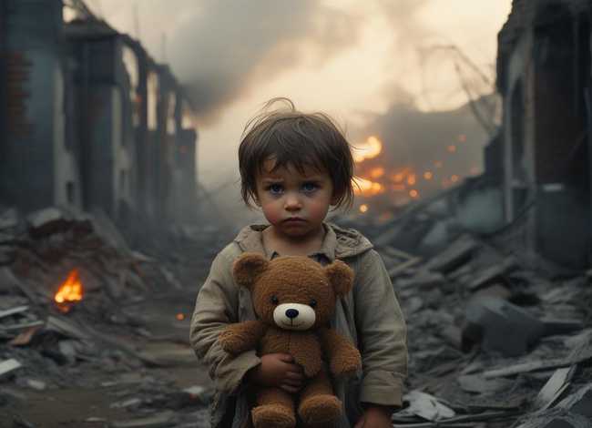 战争中的儿童图片；战争中的儿童图片素材