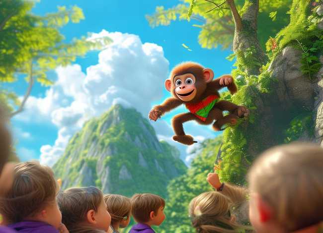 儿童故事猴山、幼儿故事小猴下山视频
